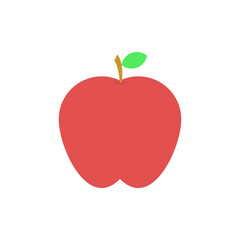 Fototapeta premium A single red apple with a green leaf, symbolizing healthy eating and natural sweetness