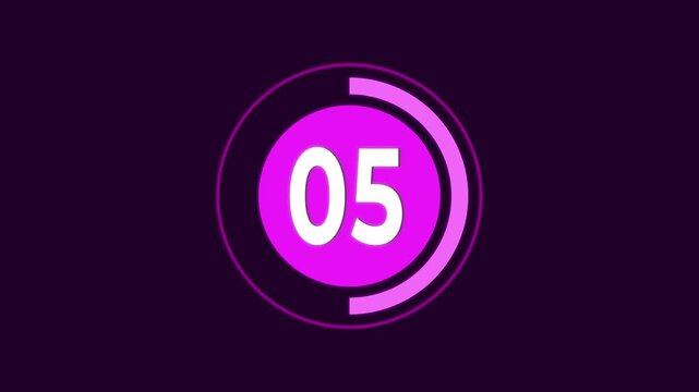 Countdown Timer Animation &ndash; Circular Clock Number Counter Motion Graphics Template (4K)