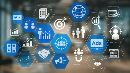 Concept of target group strategy optimizes digital marketing. This approach focuses on specific...