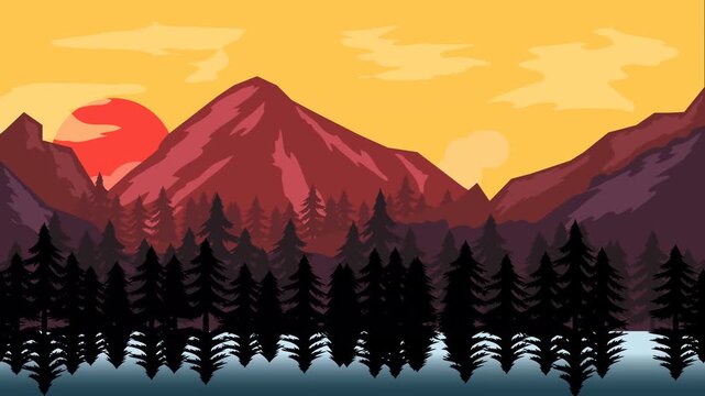 animated cartoon background. looped animation