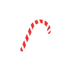 Obraz premium Minimalist Candy Cane Icon with Red and White Stripes Representing Holiday Sweets and Festive Occasions