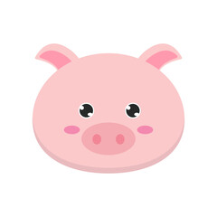 Cute Animal Whimsical Pig Head Illustration for Kids Designs