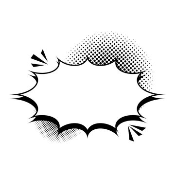Comic Book Speech Bubble with Halftone Effect Pop Art Dialogue, Communication Element