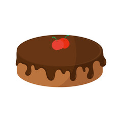 Delicious chocolate cake with red cherries on top, a sweet dessert perfect for celebrations