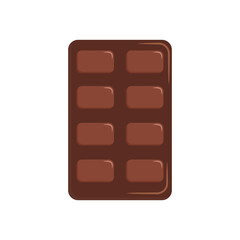 A simple vector illustration of a classic milk chocolate bar, the perfect sweet ingredient for baking a decadent dessert or decorating a cake