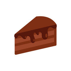Delicious slice of rich chocolate cake illustration with luscious frosting dripping, a delightful dessert for sweet cravings and joyous occasions