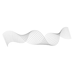 Abstract wave line graphic design element on a white background, representing sound waves or digital data flow
