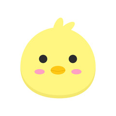 Adorable Yellow Cartoon Animal A Simple, Cheerful Chick Face for Fun and Design
