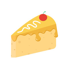 Delicious Slice of Cake with Cherry on Top A Sweet Treat for Any Occasion
