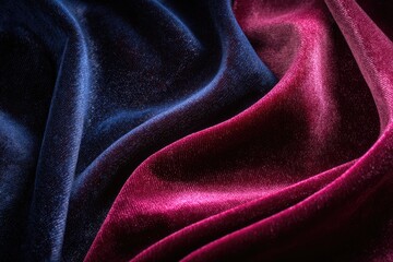 Obraz premium Draped velvet fabrics in deep blue and crimson