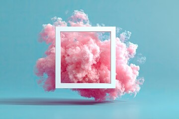 Pink cloud framed by white square (1)