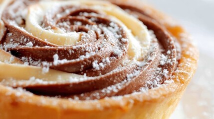 Delicious Swirl Tart with Chocolate and Vanilla Cream