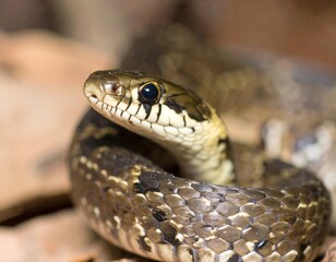 Fototapeta premium Close-up of a snake coiled (1)