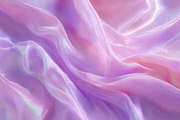 Fototapeta premium Soft, flowing, iridescent fabric in pastel pink-purple hues