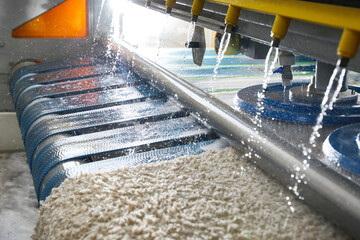 Automatic machine and equipment for carpet washing and dry cleaning