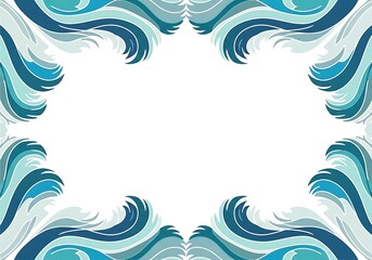 Fototapeta premium Abstract swirling wave border design with space for text or images