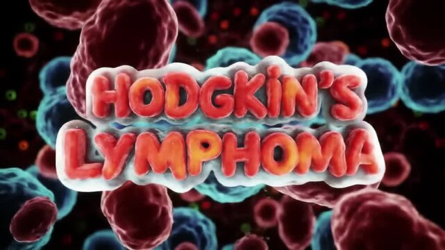 Hodgkin's Lymphoma medical animation showing cancer cells moving dynamically