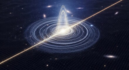 Cosmic Radiance - A Celestial Disk and Beam of Light.