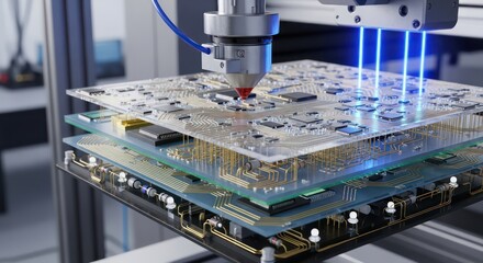 Automated Circuit Board Assembly Process with Precision Technology.