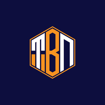 TBN Modern Hexagon Monogram Logo Design &ndash; Geometric Lettermark Vector Template