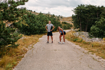 Romantic Couple Resting After Morning Run
