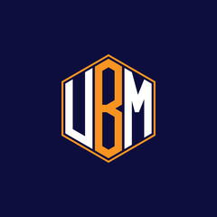 UBM Modern Hexagon Monogram Logo Design – Geometric Lettermark Vector Template