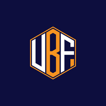 UBF Modern Hexagon Monogram Logo Design &ndash; Geometric Lettermark Vector Template