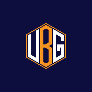 UBG Modern Hexagon Monogram Logo Design &ndash; Geometric Lettermark Vector Template