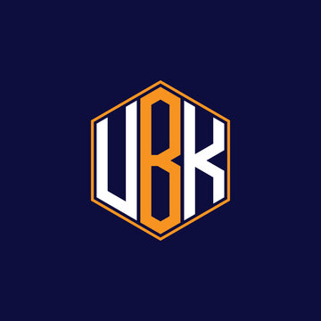 UBK Modern Hexagon Monogram Logo Design &ndash; Geometric Lettermark Vector Template