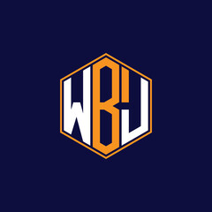 WBJ Modern Hexagon Monogram Logo Design – Geometric Lettermark Vector Template