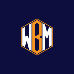 WBM Modern Hexagon Monogram Logo Design – Geometric Lettermark Vector Template