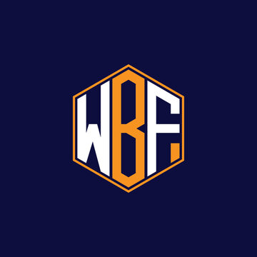 WBF Modern Hexagon Monogram Logo Design &ndash; Geometric Lettermark Vector Template