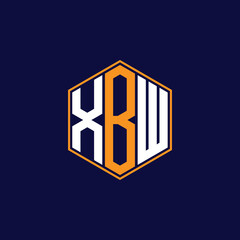 XBW Modern Hexagon Monogram Logo Design – Geometric Lettermark Vector Template