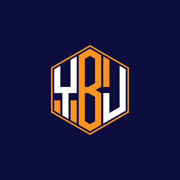 YBJ Modern Hexagon Monogram Logo Design &ndash; Geometric Lettermark Vector Template