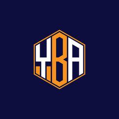 YBA Modern Hexagon Monogram Logo Design – Geometric Lettermark Vector Template