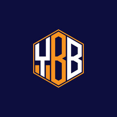 YBB Modern Hexagon Monogram Logo Design – Geometric Lettermark Vector Template