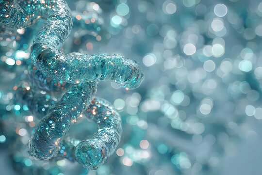 Abstract Sparkling Turquoise Helix in Soft Focus