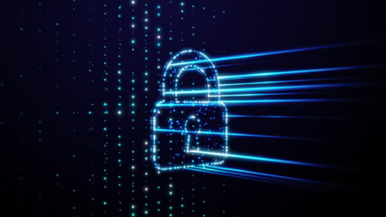 animation of a secure digital padlock for corporate IT security and reliable business data protection against modern cyber attacks