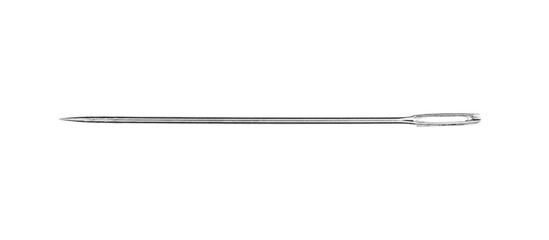 One needle isolated on white. Sewing supply