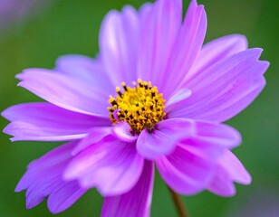 Close-up of a vibrant purple cosmos flower