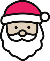 santa icon vector illustration, isolated on white