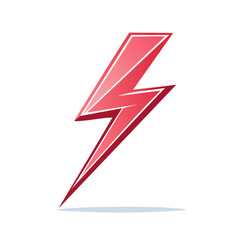 Dynamic red lightning bolt logo design element vibrant gradient electric energy icon