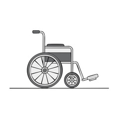 Wheelchair Illustration: Mobility Assistance, Disability Aid, Medical Transport Equipment, Support for Recovering and Aged