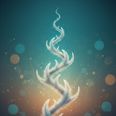 Dreamy Surreal White Feathers Floating with Glowing Bokeh