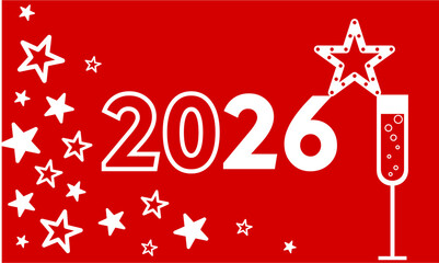 Celebration of New Year 2026 with festive decorations and a toast to new beginnings