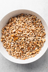 Fototapeta premium Overhead view of brown honey beans, top view of nigerian Oloyin beans