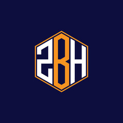 ZBH Modern Hexagon Monogram Logo Design – Geometric Lettermark Vector Template