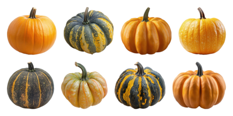 Colorful pumpkins autumn decoration