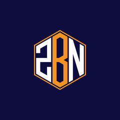 ZBN Modern Hexagon Monogram Logo Design – Geometric Lettermark Vector Template