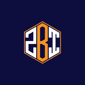 ZBI Modern Hexagon Monogram Logo Design &ndash; Geometric Lettermark Vector Template